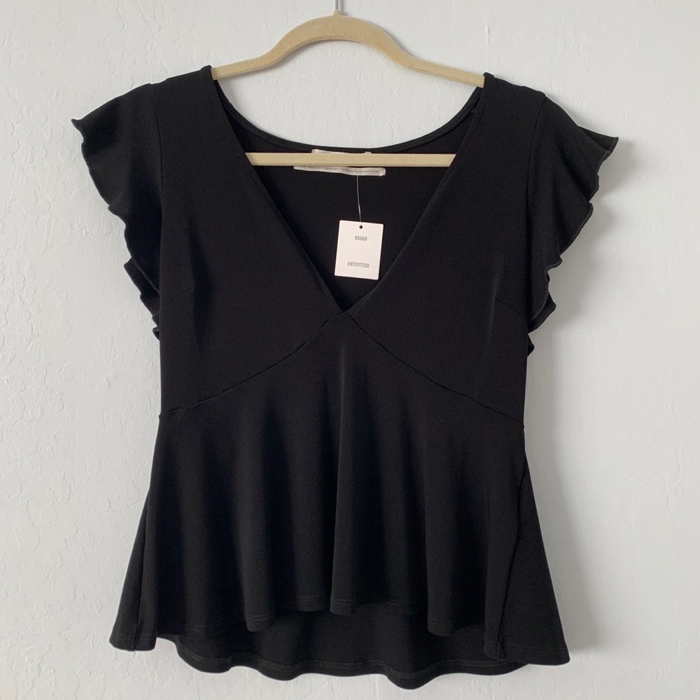 Urban Outfitters black peplum blouse